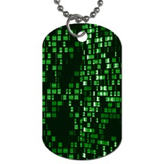 Abstract Plaid Green Dog Tag (one Side)