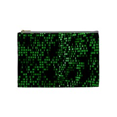 Abstract Plaid Green Cosmetic Bag (medium)