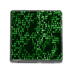 Abstract Plaid Green Memory Card Reader (square 5 Slot)