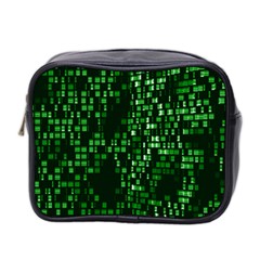 Abstract Plaid Green Mini Toiletries Bag (two Sides)