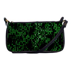 Abstract Plaid Green Shoulder Clutch Bag by Bajindul