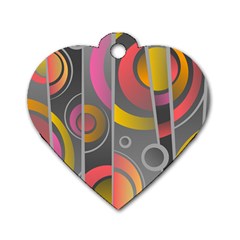 Abstract Colorful Background Grey Dog Tag Heart (one Side) by Bajindul