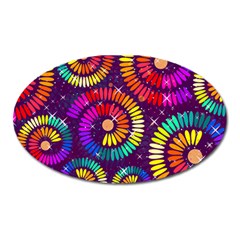 Abstract Background Spiral Colorful Oval Magnet by Bajindul