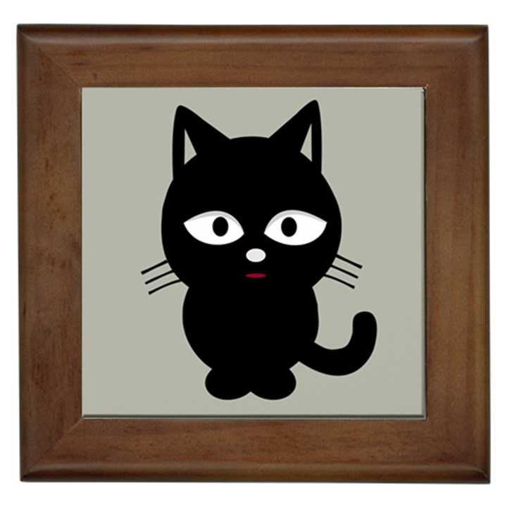 Cat Pet Cute Black Animal Framed Tiles