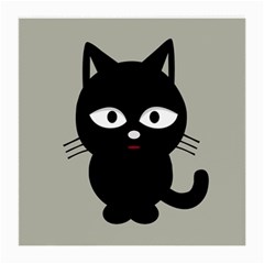 Cat Pet Cute Black Animal Medium Glasses Cloth (2 Sides) by Bajindul