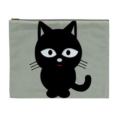 Cat Pet Cute Black Animal Cosmetic Bag (xl) by Bajindul