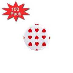 Heart Red Love Valentines Day 1  Mini Magnets (100 Pack)  by Bajindul