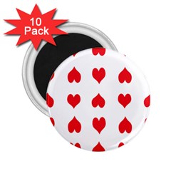 Heart Red Love Valentines Day 2 25  Magnets (10 Pack)  by Bajindul