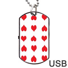 Heart Red Love Valentines Day Dog Tag Usb Flash (two Sides) by Bajindul