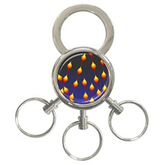 Flower Buds Floral Night 3-ring Key Chain by Bajindul