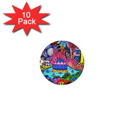 Pond Abstract  1  Mini Buttons (10 Pack)  by okhismakingart