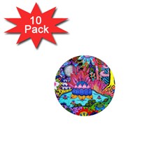 Pond Abstract  1  Mini Magnet (10 Pack)  by okhismakingart