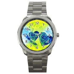 Heart Emotions Love Blue Sport Metal Watch