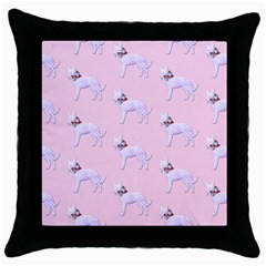 Dogs Pets Animation Animal Cute Throw Pillow Case (black) by Bajindul