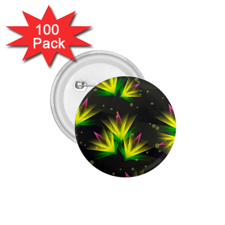Floral Abstract Lines 1.75  Buttons (100 pack) 