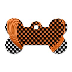 Heart Chess Board Checkerboard Dog Tag Bone (one Side) by Bajindul