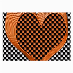 Heart Chess Board Checkerboard Large Glasses Cloth (2 Sides) by Bajindul