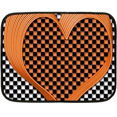 Heart Chess Board Checkerboard Fleece Blanket (mini) by Bajindul