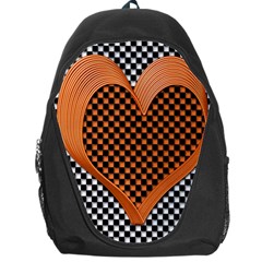 Heart Chess Board Checkerboard Backpack Bag by Bajindul