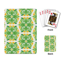 Green Pattern Retro Wallpaper Playing Cards Single Design by Bajindul