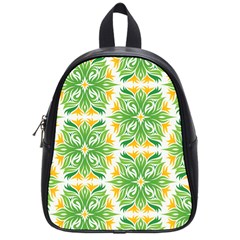 Green Pattern Retro Wallpaper School Bag (small)