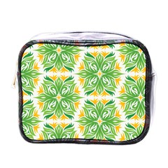 Green Pattern Retro Wallpaper Mini Toiletries Bag (one Side)