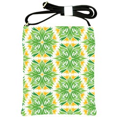 Green Pattern Retro Wallpaper Shoulder Sling Bag