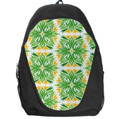 Green Pattern Retro Wallpaper Backpack Bag by Bajindul