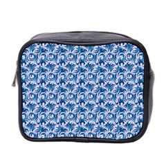 Blue Pattern Scrapbook Mini Toiletries Bag (two Sides)
