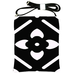 Pattern Flower Black Shoulder Sling Bag