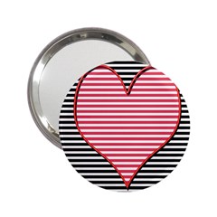 Heart Stripes Symbol Striped 2 25  Handbag Mirrors by Bajindul