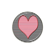 Heart Stripes Symbol Striped Hat Clip Ball Marker (10 Pack) by Bajindul