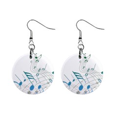 Music Notes Mini Button Earrings