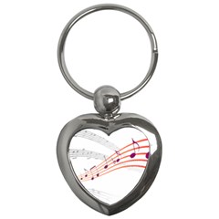 Music Notes Clef Sound Key Chain (heart) by Bajindul