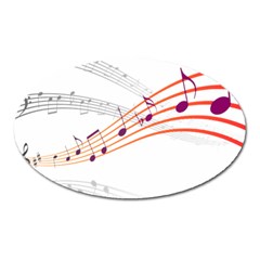 Music Notes Clef Sound Oval Magnet by Bajindul