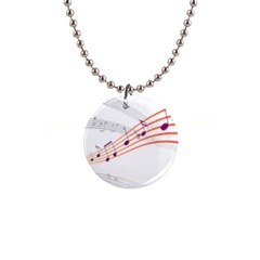 Music Notes Clef Sound 1  Button Necklace by Bajindul