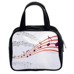 Music Notes Clef Sound Classic Handbag (two Sides) by Bajindul