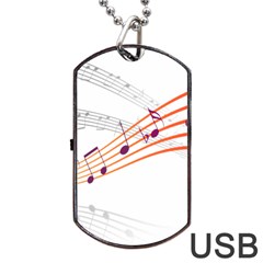 Music Notes Clef Sound Dog Tag Usb Flash (one Side) by Bajindul