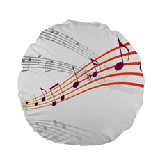 Music Notes Clef Sound Standard 15  Premium Flano Round Cushions by Bajindul