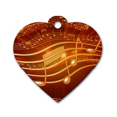 Music Notes Sound Musical Love Dog Tag Heart (one Side) by Bajindul