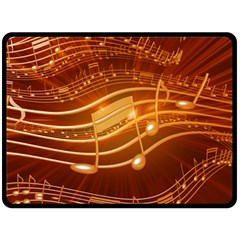 Music Notes Sound Musical Love Double Sided Fleece Blanket (large)  by Bajindul