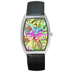 Music Abstract Sound Colorful Barrel Style Metal Watch by Bajindul