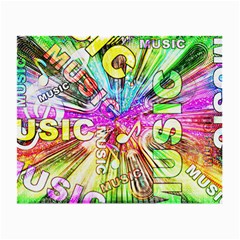 Music Abstract Sound Colorful Small Glasses Cloth (2 Sides) by Bajindul