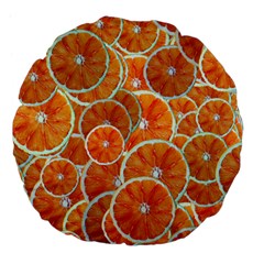 Oranges Background Texture Pattern Large 18  Premium Flano Round Cushions by Bajindul