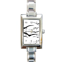 Sky Birds Flying Flock Fly Rectangle Italian Charm Watch