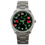 Roses Flowers Spring Flower Nature Sport Metal Watch Front