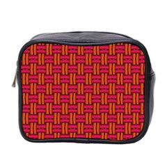 Pattern Red Background Structure Mini Toiletries Bag (two Sides)