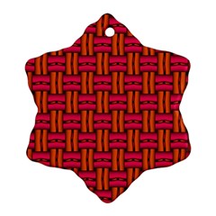 Pattern Red Background Structure Snowflake Ornament (two Sides) by Bajindul