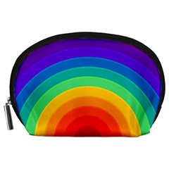 Rainbow Background Colorful Accessory Pouch (large) by Bajindul