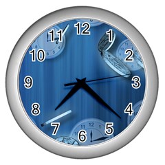 Time Clock Watch Hours Wall Clock (silver) by Bajindul